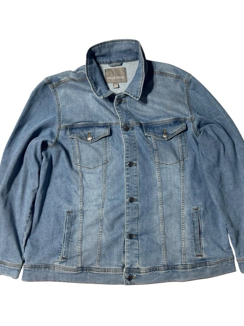 Falls Creek Men's Light Denim Jacket in Faded Blue